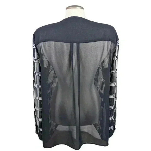 Joseph Ribkoff Button Up Blouse Womens Size 16 Sheer Blouse Zippers Long Sleeve - Picture 6 of 9